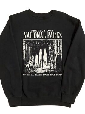 Protect Our National Parks Black Crewneck Sweatshirt